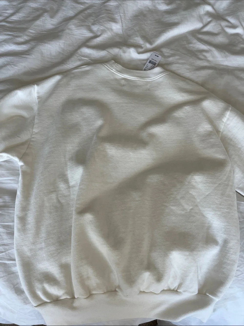 NWT PacSun Cream Crewneck Sweatshirt with Burgundy Stripe Unisex